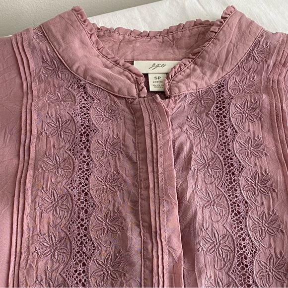 J Jill Silky Embroidered Lace Bohemian Peplum Top Blouse - Picture 5 of 13